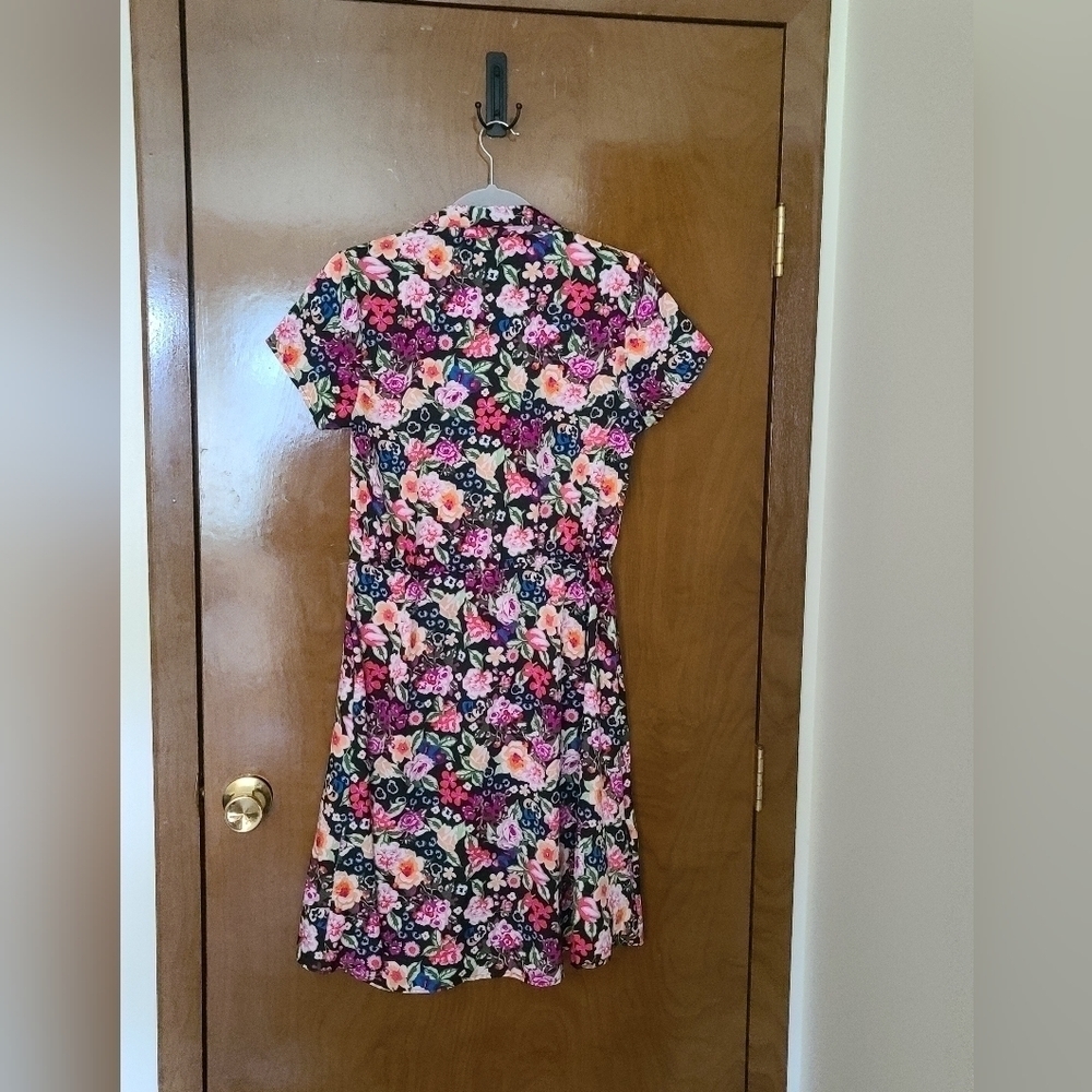 PRINTED shirt dress floral sz ps - Picture 4 of 8